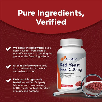 BCUELOV Red Yeast Rice Antioxidant 500mg