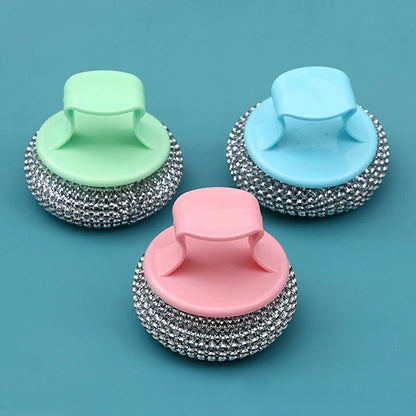 Two-Piece Kitchen Wire Cleaning Ball Nano Sponge Wipe Set