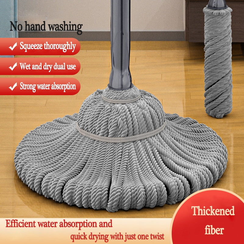 Easy Replacable 360 Degree Self-Winning Rotary Mop