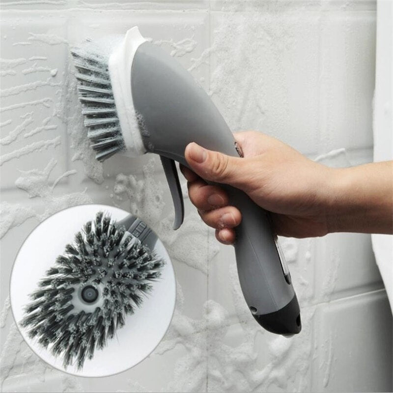 2 In 1 Bathroom Cleaning Brush Soap Dispenser Floor