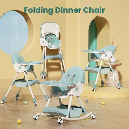 Infant Shining Kids Feeding Multi-function Height-adjust Highchair