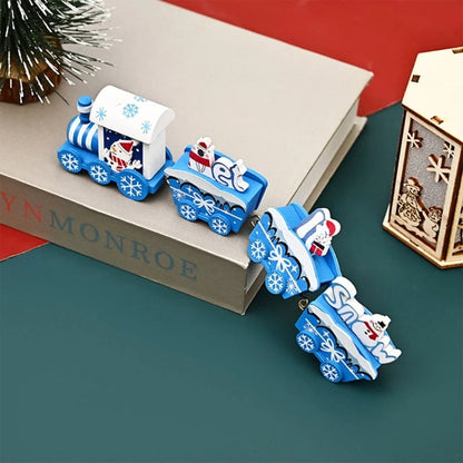 Christmas Blue Train Ornament Toy Box